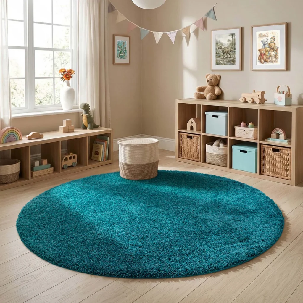 MadeNorth Shaggy Teal Rug
