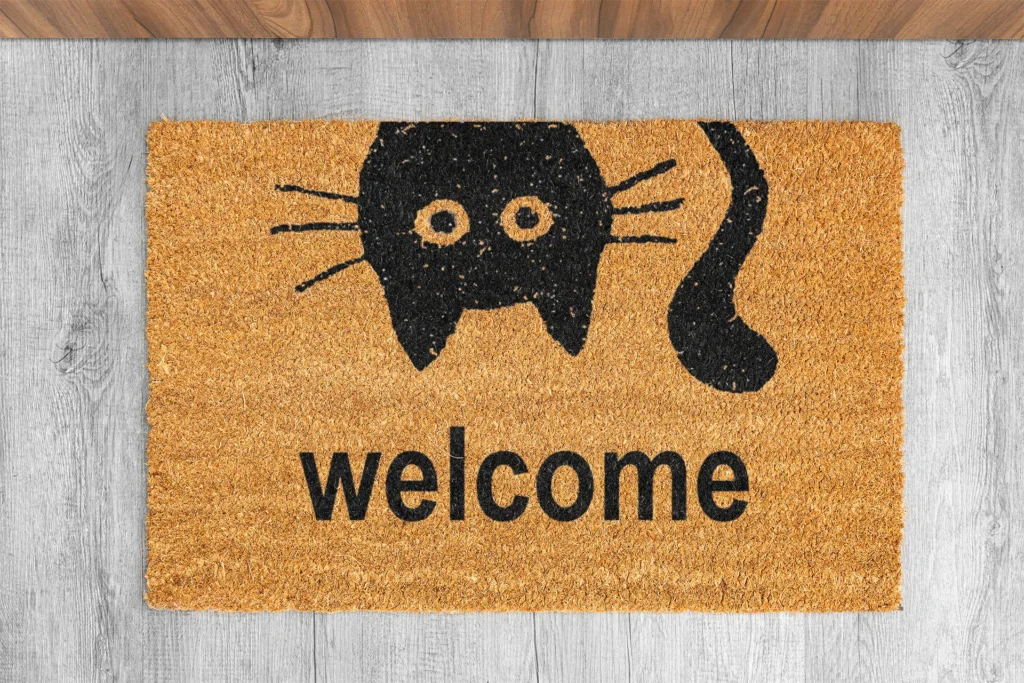Meow Cat Welcome Natural Coir